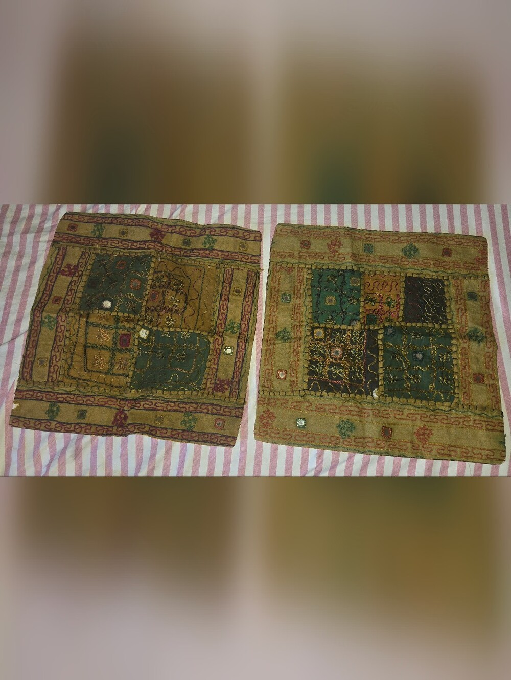 Indian Khambadia Patchwork Throw Pillow Covers